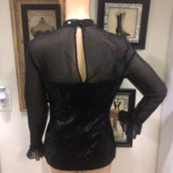 Joseph Ribkoff Floral Lace Mesh Long Sleeves Blous